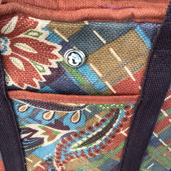 Spartina 449 Rust Print Canvas Insulated Lunch Cooler Bag - Picture 7 of 7